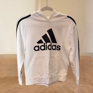 Adidas White Hoodie with Black Stripes